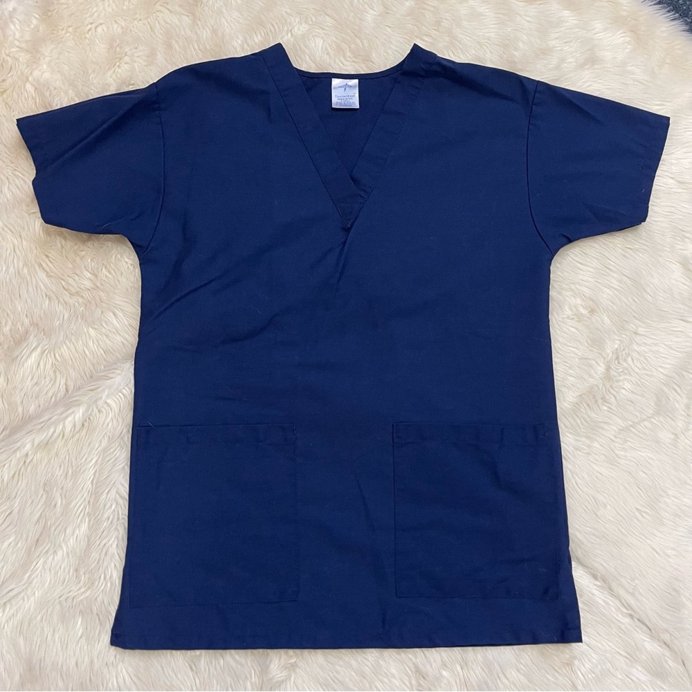 4/$25 Medline Navy Blue Scrub Top